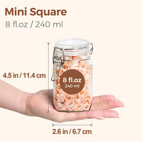 ComSaf wire clamp lid provides a secure seal for spices and sauces.