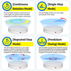 ComXim rotating platform offers single-step rotation at 45°, 90°, and 180° for precise shots.