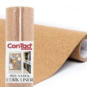 Con-Tact adhesive cork roll drawer liner showing moisture resistance and organization