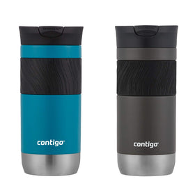 Contigo Byron 2.0 stainless travel mug with snap-seal lid for leak-free on-the-go hydration.