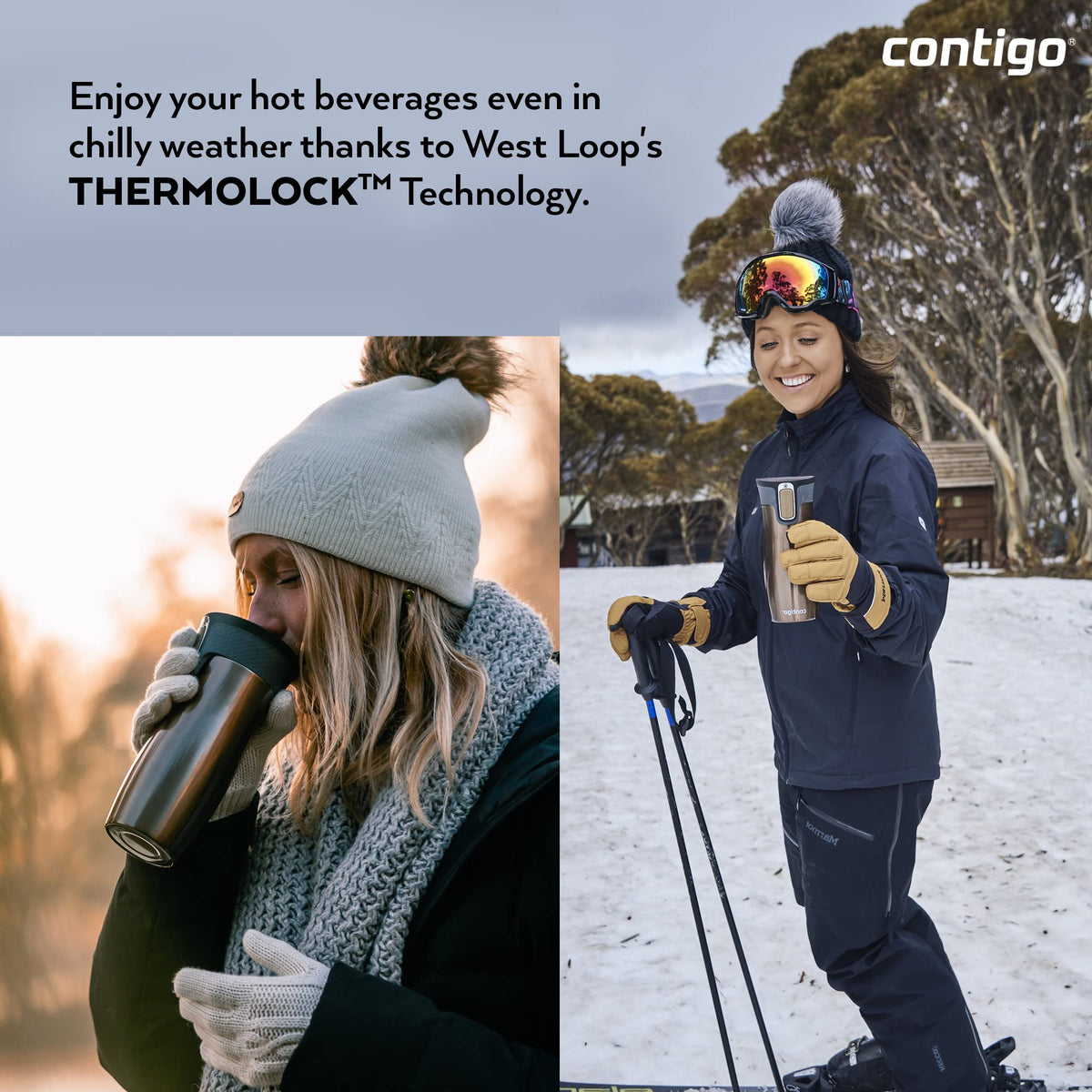 Contigo West Loop vacuum-insulated body keeps beverages hot or cold longer.
