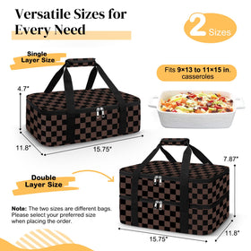 Coobiiya insulated casserole carrier fits 9x13 dishes for family meals