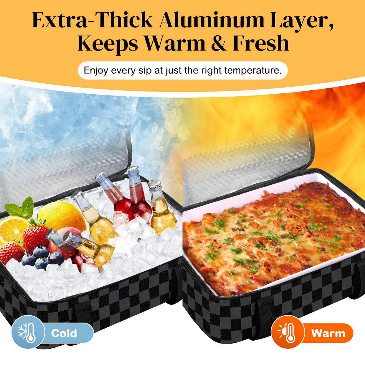 Coobiiya insulated casserole carrier interior foil liner keeps foods secure