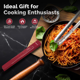 COOCLAN stainless steel tongs stay cool to touch during cooking