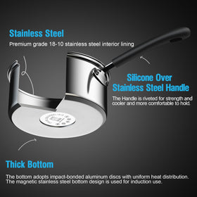 Cook N Home 02655 dishwasher-safe design simplifies cleanup