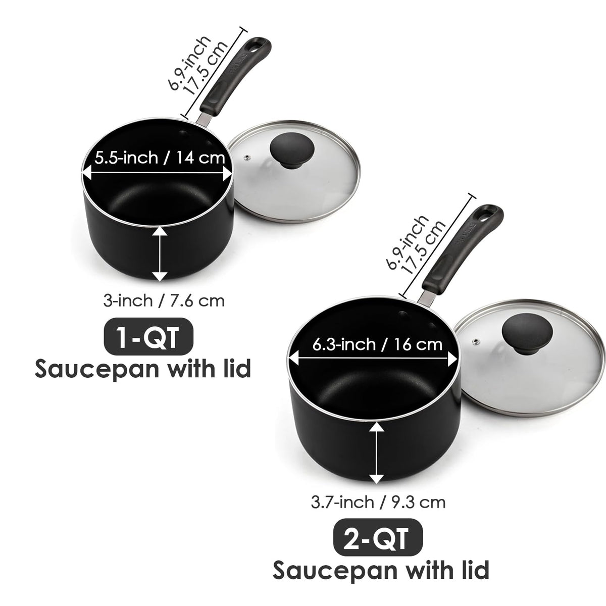 Cook N Home 2qt sauce pan with lid for sauces and reheats