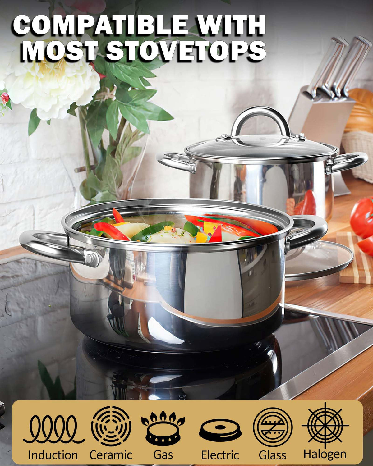 Cook N Home oven-safe pans move from stove to oven with confidence.