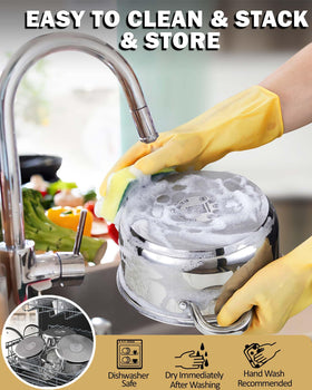 Cook N Home stockpot riveted handles for a secure grip