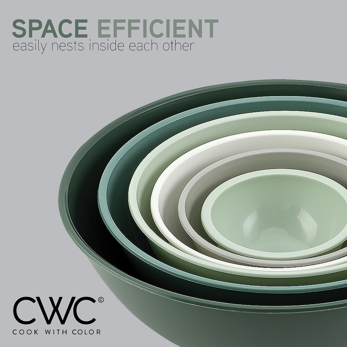 Cook With Color top-rack dishwasher-safe bowls for easy cleanup.