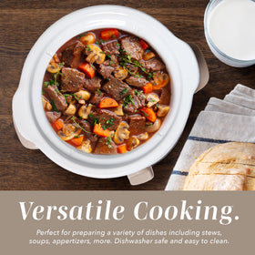 COOK WITH COLOR dishwasher-safe cleanup highlights quick post-meal cleanup.