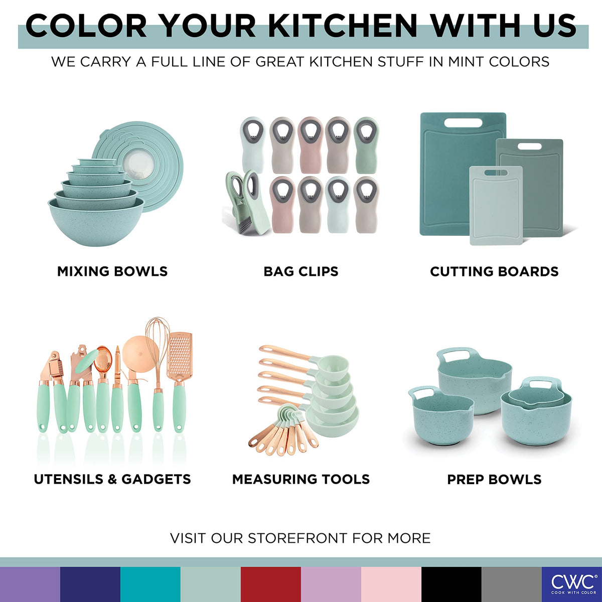 COOK WITH COLOR multi-size bowls help portion and organize ingredients