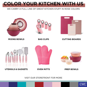Cook with Color ombre shades add decorative touch to kitchen storage.