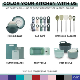 Cook With Color sage colored bowls brighten your kitchen.
