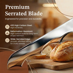 COOKEERS ergonomic bow knife for smooth control and handling.