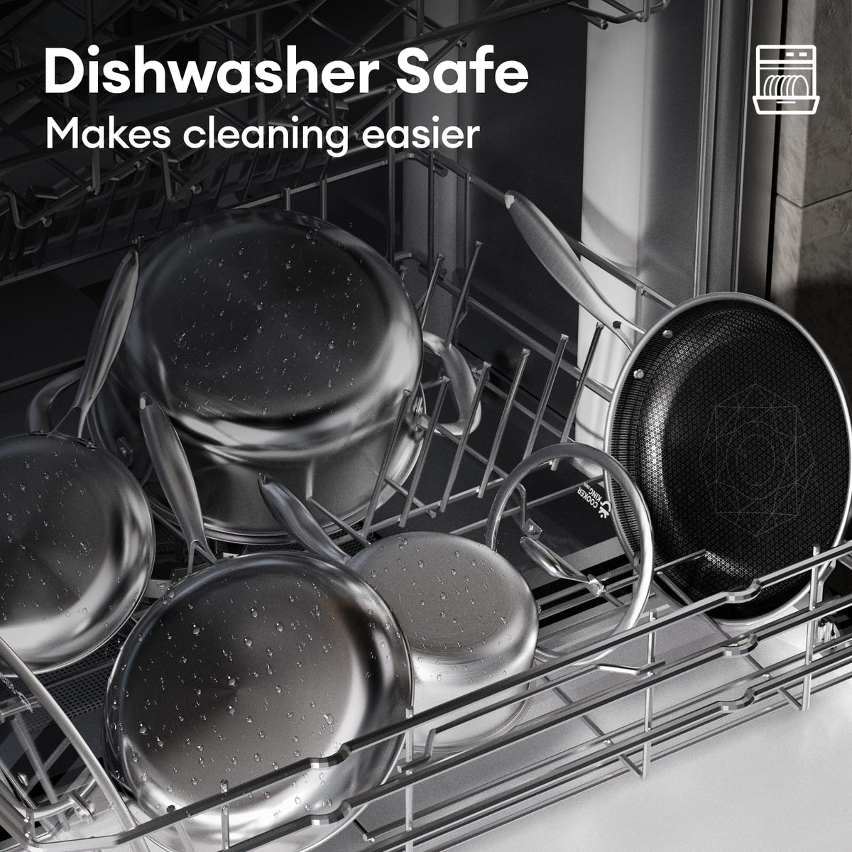 COOKER KING dishwasher-safe cookware for quick cleanup after meals.