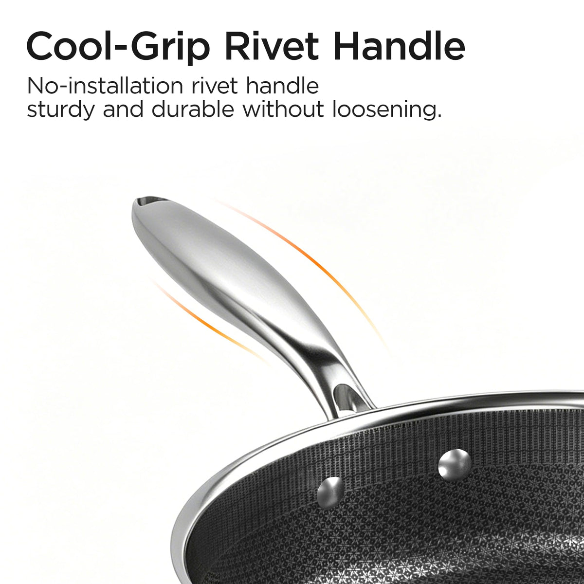 Cooker King honeycomb nonstick surface resists scratches with metal utensils.