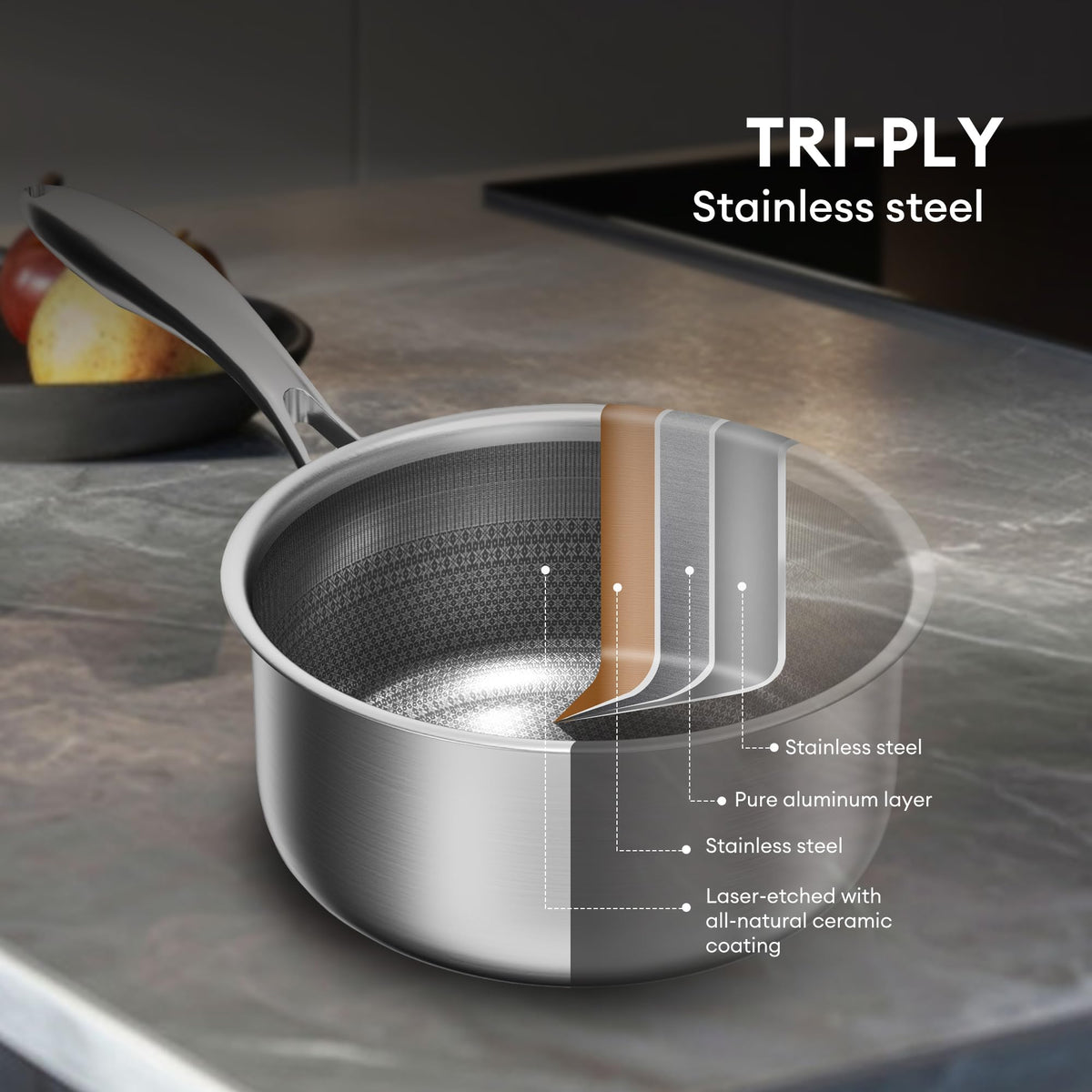 COOKER KING stay-cool handles and glass lid for safe monitoring