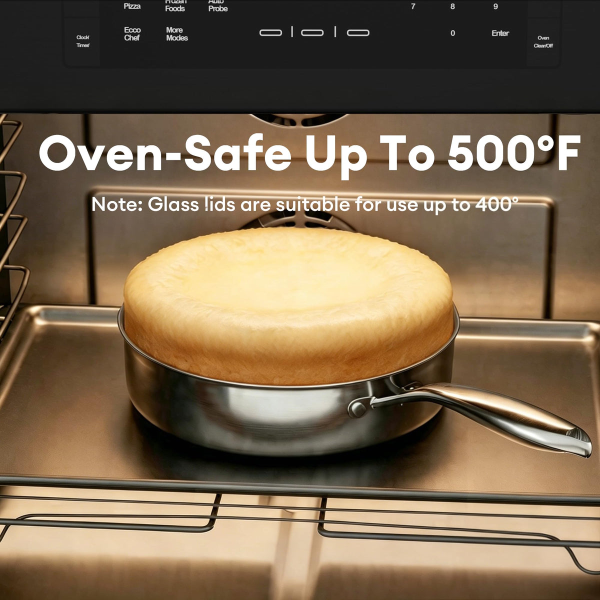 Cooker King stay-cool rivet handle for comfortable grip.