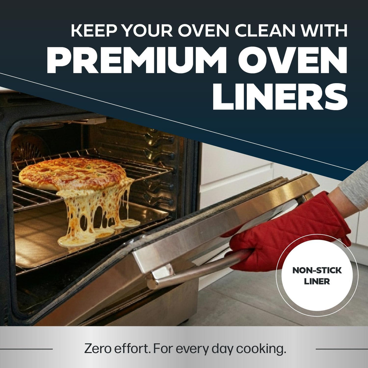 Cooks Innovations nonstick oven mat protects the bottom of the oven during baking.