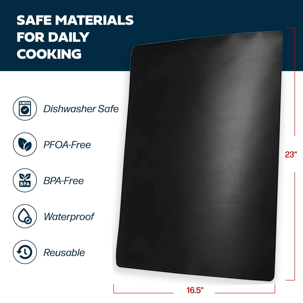 Cooks Innovations nonstick PTFE liner protects oven bottom during baking