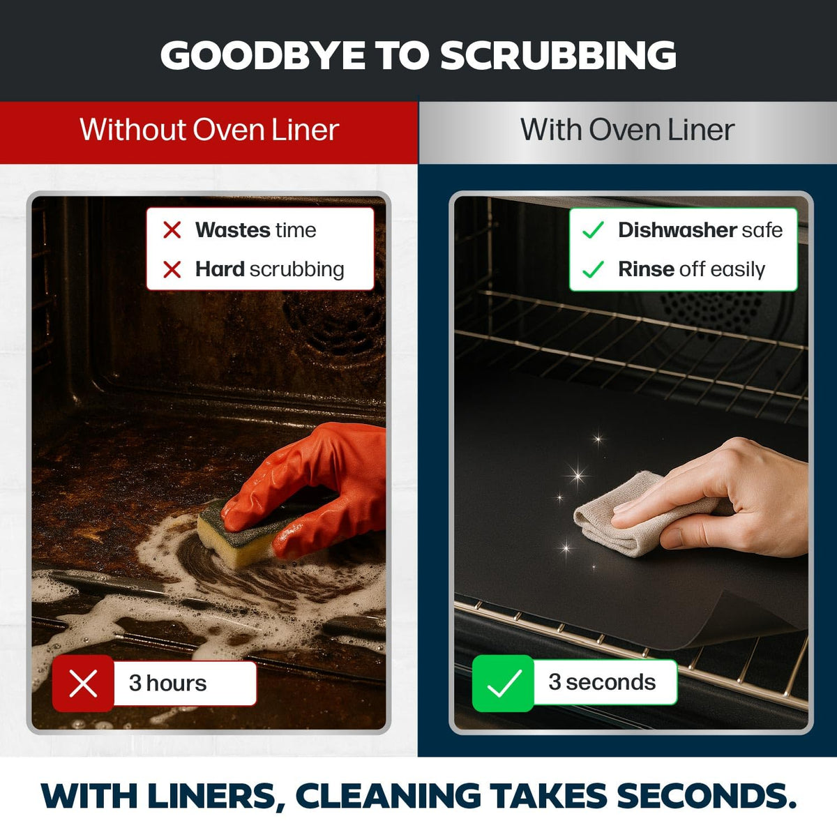 Cooks Innovations oven-rack protector guard trim-to-fit on any oven.
