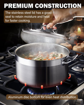Cooks Standard Dutch Oven with aluminum disc bottom ensures even heat distribution