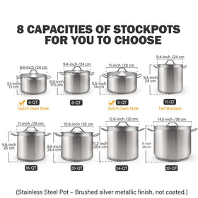 Cooks Standard Dutch Oven interior brushed 18/10 stainless for durability
