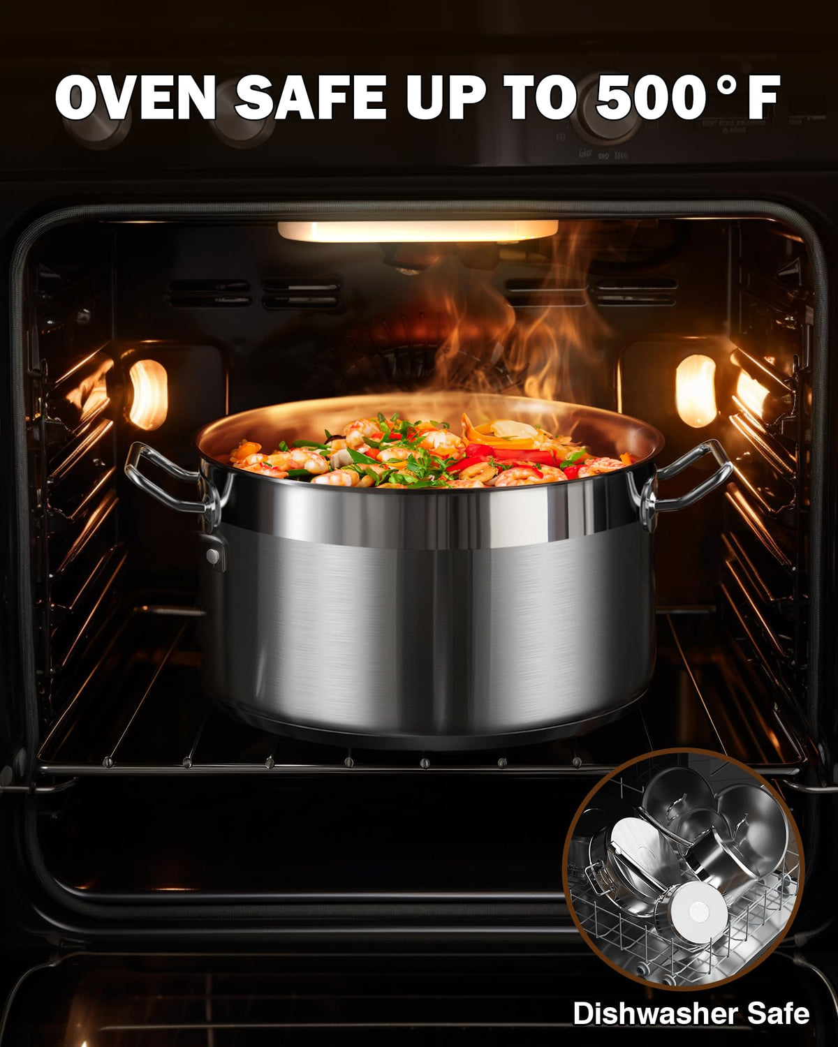 Cooks Standard stockpot compatible with induction, gas, electric, and more
