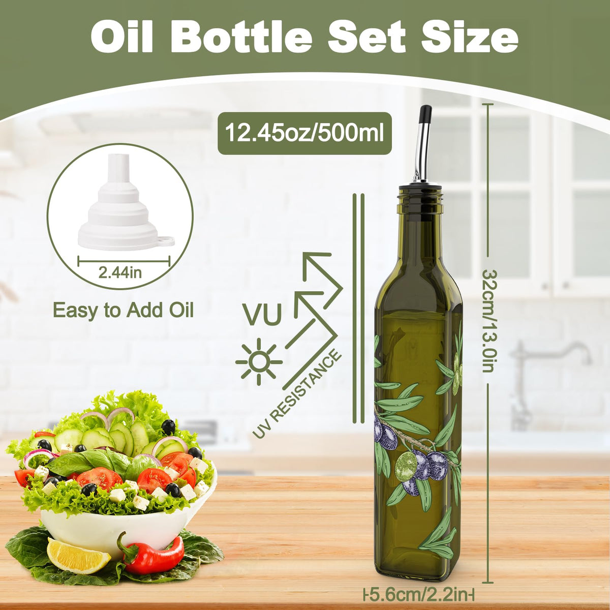 Coolmi oil dispenser set on the kitchen counter for daily use