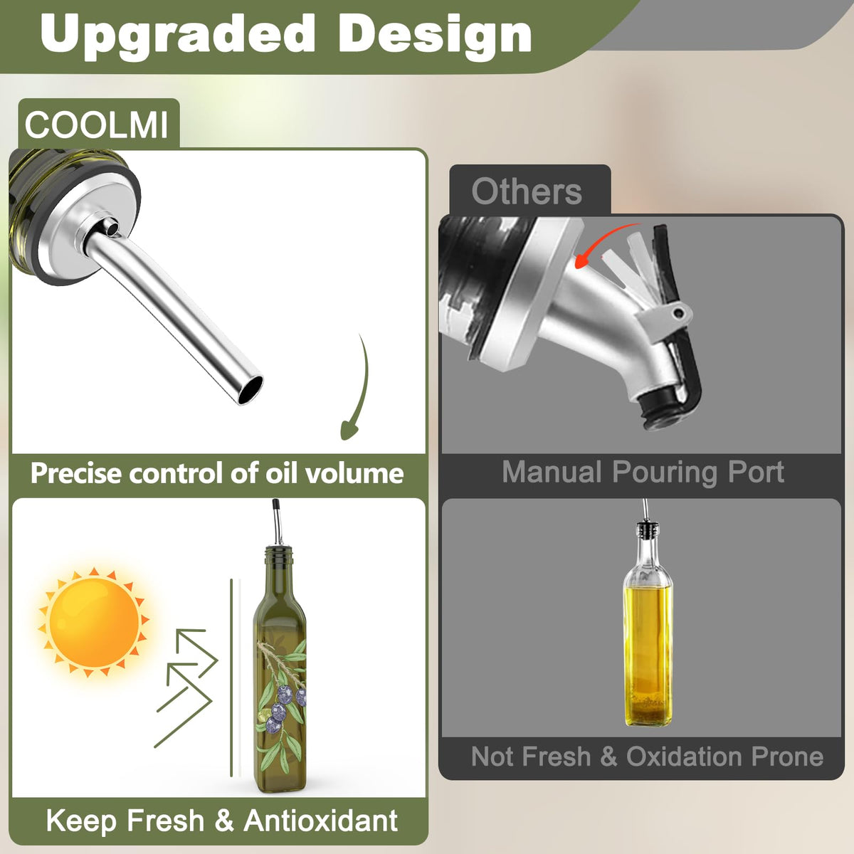 Coolmi waterproof labels for organizing oils and vinegars