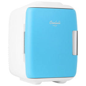 Cooluli Mini Fridge 4L on a bedside table keeps drinks cool and skincare ready.