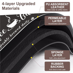 CooRug easy-clean coffee mat that wipes clean or machine washes for deep clean