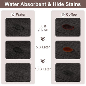 CooRug elegant patterned coffee mat adds style to a modern kitchen or coffee bar