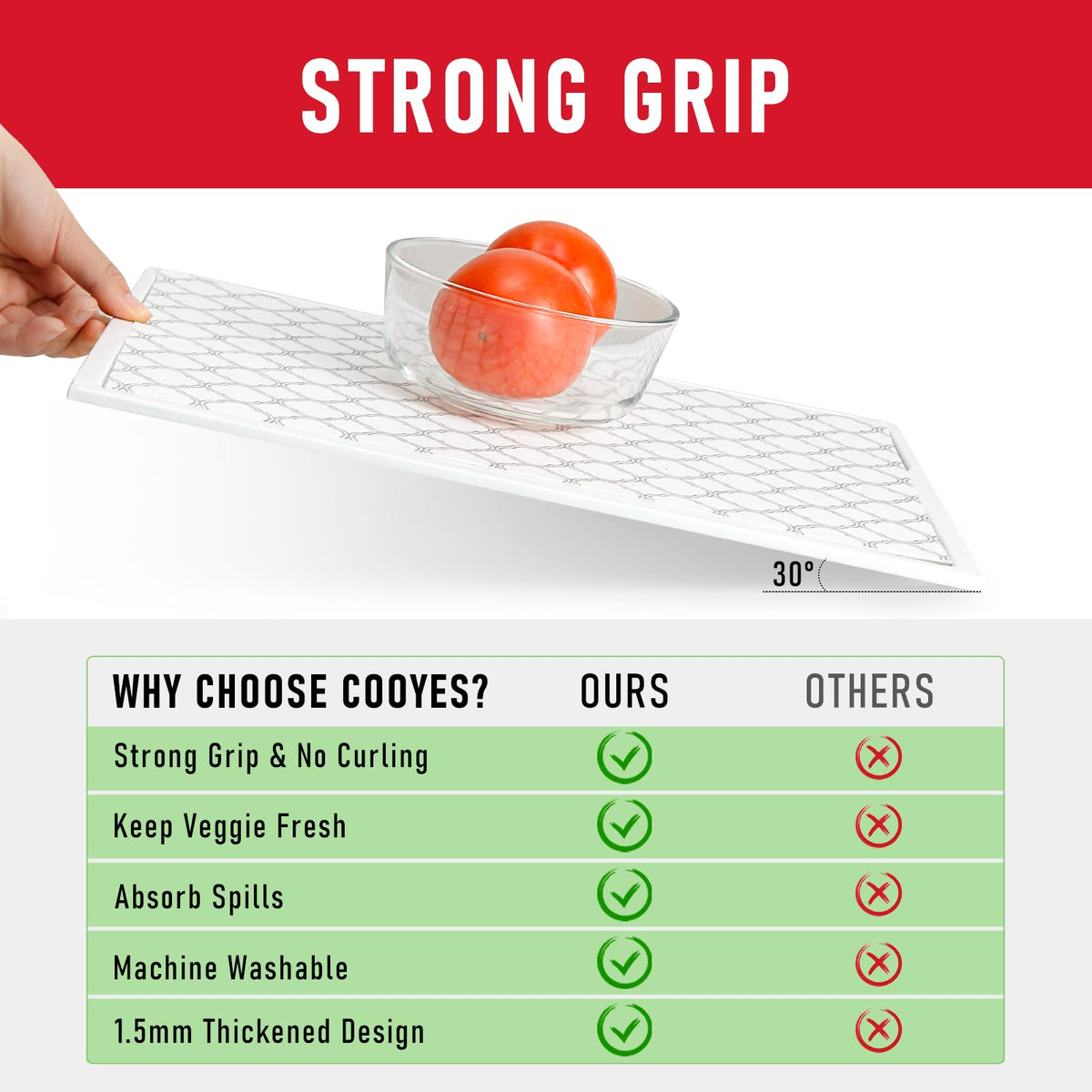 Cooyes fridge shelf protection liner guards glass surfaces from drips