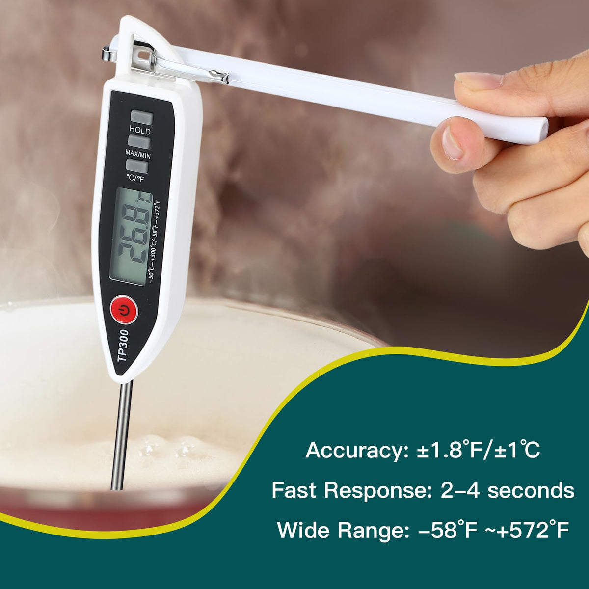 Copkim waterproof thermometer is easy to clean after use.