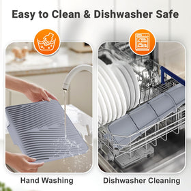 COPLIB mat with non-slip surface grips dishes during drying