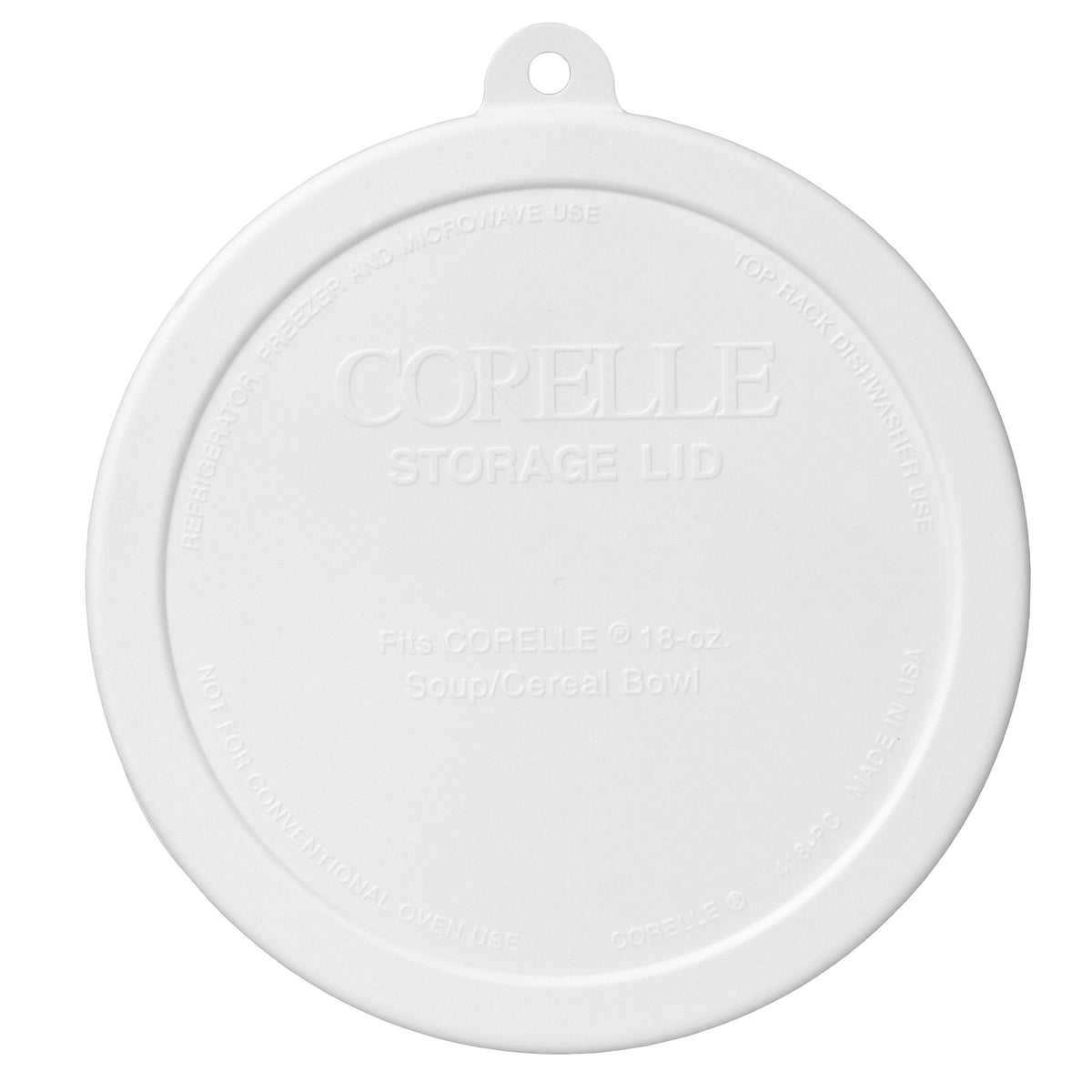 Corelle 418-PC BPA-free lid, durable plastic for daily use and odor resistance.