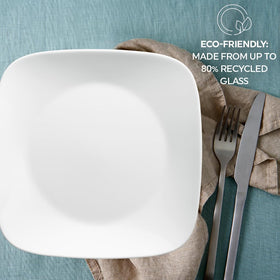 Corelle Vitrelle square appetizer plates, crisp edges perfect for starters and sides.