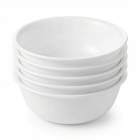 Corelle Vitrelle 28oz soup bowl in Winter Frost White shows generous capacity.