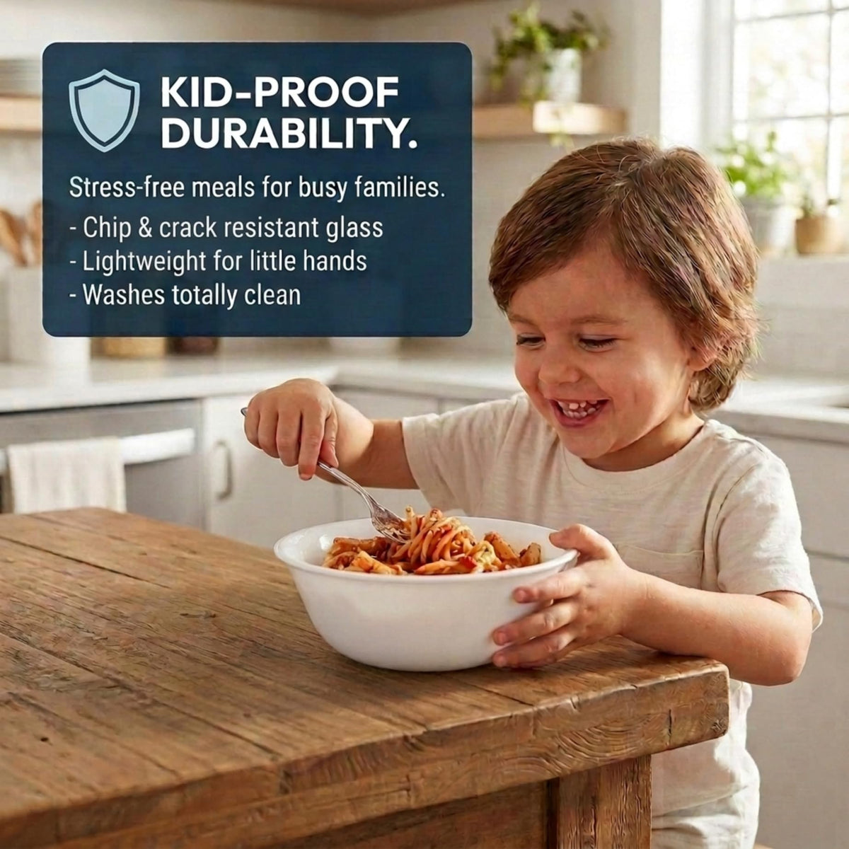 Corelle Vitrelle cereal and soup display showcases colors on the table.