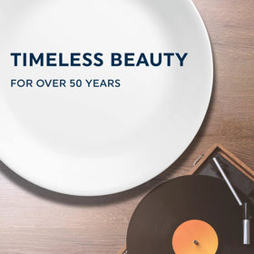 Corelle Vitrelle winter frost white color brightens table settings.