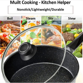 CORYTAO 13-inch pan lid stainless rim close-up durability