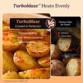 Cosori TurboBlaze accurate temperature control from 90 to 450 degrees.