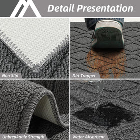 COSY HOMEER polypropylene gray mat resists stains for easy cleaning.