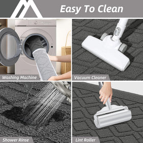 COSY HOMEER washable kitchen mat stays fresh after machine washing.