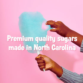 Cotton Candy Express colorful floss sugar display—eye-catching setup for guests.