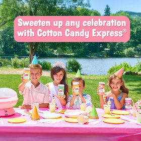 Cotton Candy Express easy-pour jar feature—helps portion control and reduces mess.
