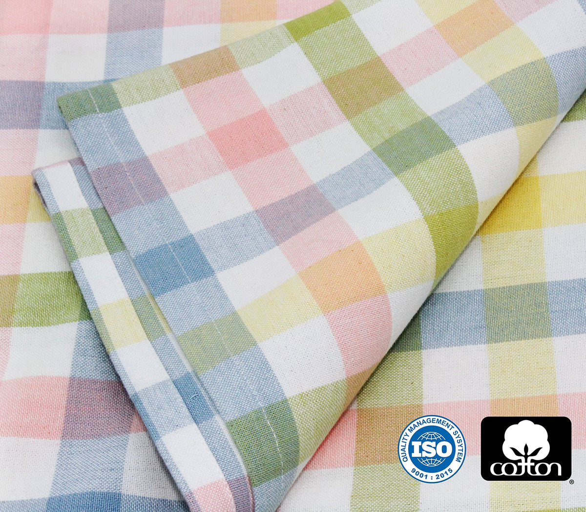 Versatile plaid print pairs with casual to formal settings for year-round entertaining.