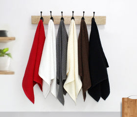 COTTON CRAFT Euro Café towels in use for dishwashing and utensil drying
