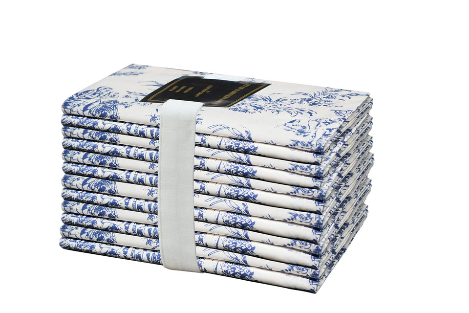 COTTON CRAFT napkins navy toile 18x18 for elegant table setting